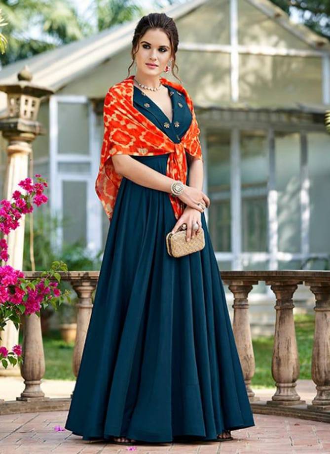 SWAGAT CHENAB Latest Fancy Designer Wedding Wear Tabi Silk Digital Print And Heavy Work Stylish Gown Collection